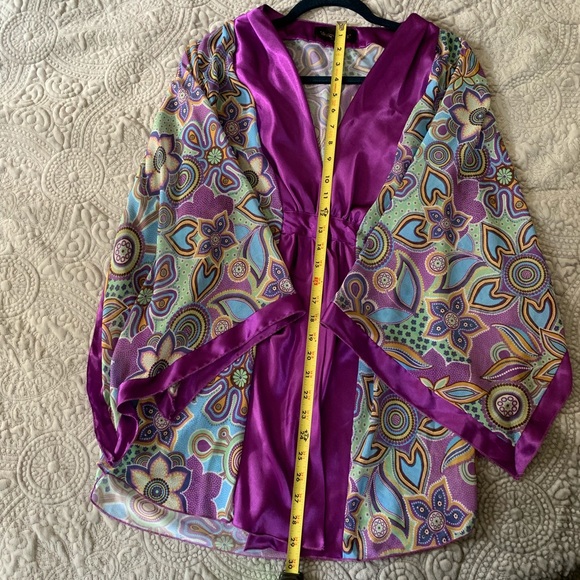 Bright Floral Mandala Colorful Tunic Kimono - Picture 4 of 6